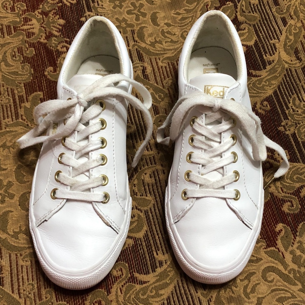 Keds Women's Sneakers Size 6.5M White with Gold Accents
